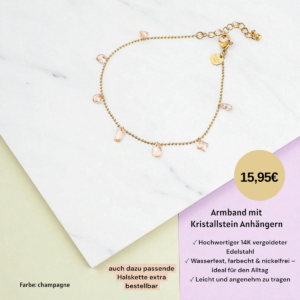 Armband mit Kristallstein Anhängern