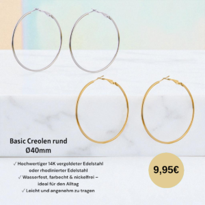 Essential Hoop - 14K od. RH - 40x1,2 mm - Creolen