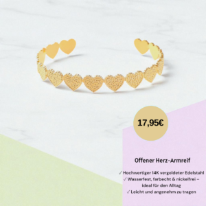 Offener Herz Armreif