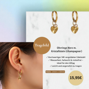 Herzperlen-Reifen - 14K + Gold CR (Ohrringe Herz)