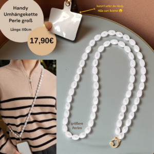 Handy Umhängeketten/band, Handykette Perle groß - größere Perlen