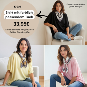 Shirt mit farblich passendem Tuch K-010
