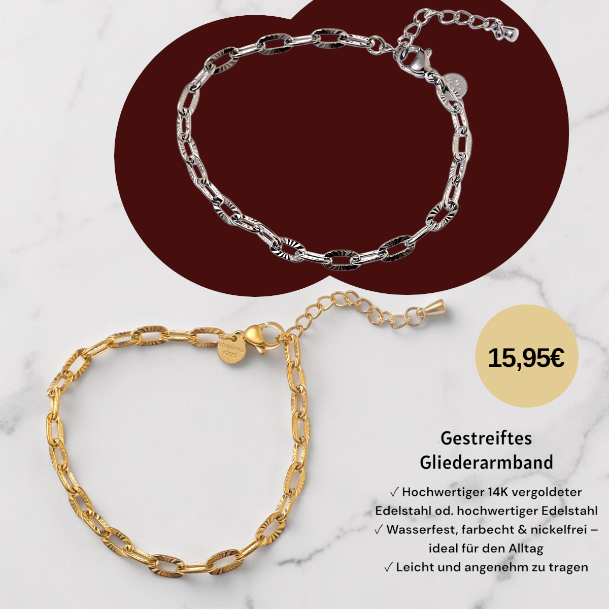 Gestreiftes Gliederarmband