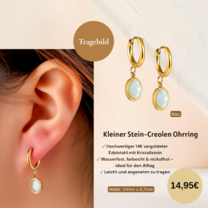 Kleiner Stein-Creolen Ohrring