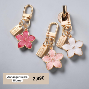 Anhänger Retro Blume, Schlüssel/Taschen Anhänger