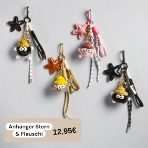 Anhänger Stern & Flauschi, Schlüssel/Taschen Anhänger