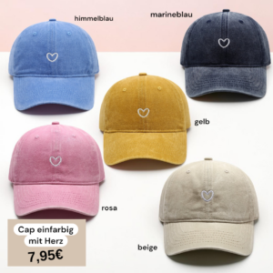 Cap einfarbig mit Herz