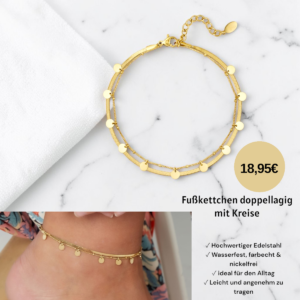 Fußkettchen doppellagig mit Kreise