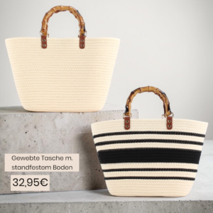 Gewebte Tasche m. standfestem Boden