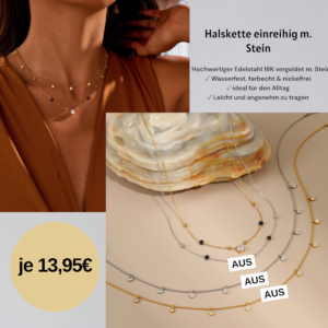 Halskette einreihig m. Stein