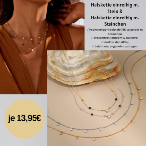Halskette einreihig m. Stein oder Halskette einreihig m. Steinchen