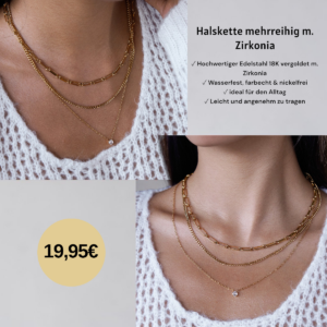 Halskette mehrreihig m. Zirkonia