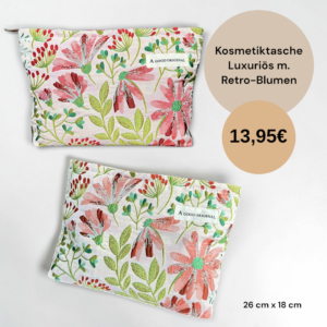 Kosmetiktasche Luxuriös m. Retro-Blumen