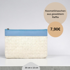 Kosmetiktaschen aus gewebtem Raffia