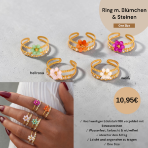 Ring m. Blümchen & Steinen