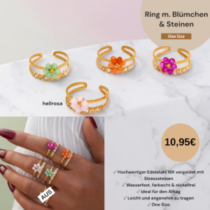 Ring m. Blümchen & Steinen