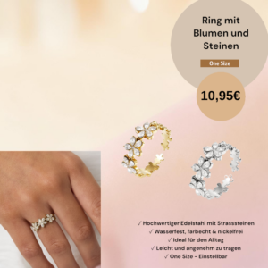 Ring m. Blumen & Steinen