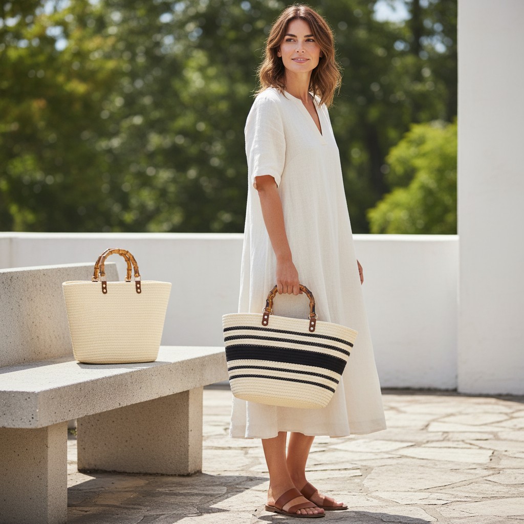 Gewebte Tasche m. standfestem Boden – Bild 2