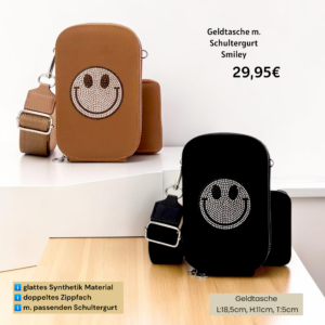 Geldtasche m. Schultergurt Smiley