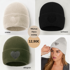 Mütze Herz mitte