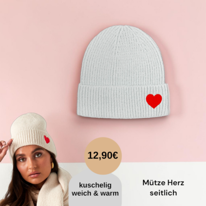 Mütze Herz seitlich