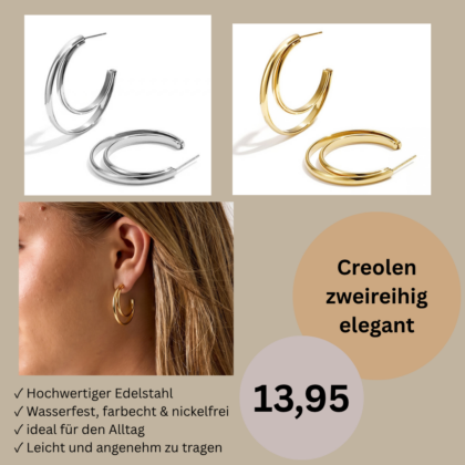 Creolen zweireihig elegant