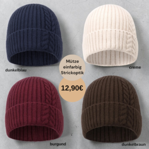 Mütze einfarbig Strickoptik