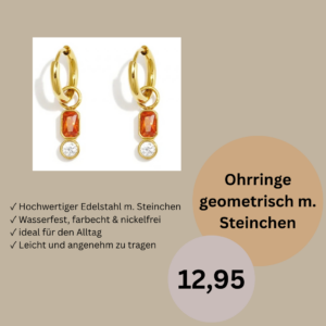 Ohrringe geometrisch m. Steinchen