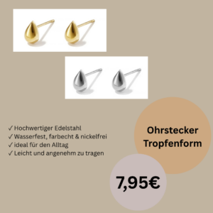 Ohrstecker Tropfenform